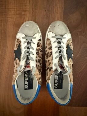 Golden Goose leopard pony hair sneakers, size 37, great condition